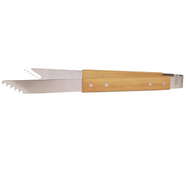 14" Bamboo BBQ Tongs