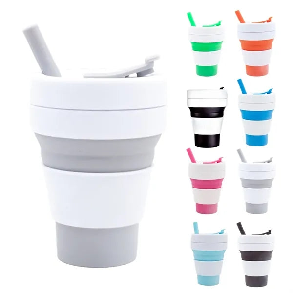 12oz Collapsible Silicone Coffee Cup Leakproof