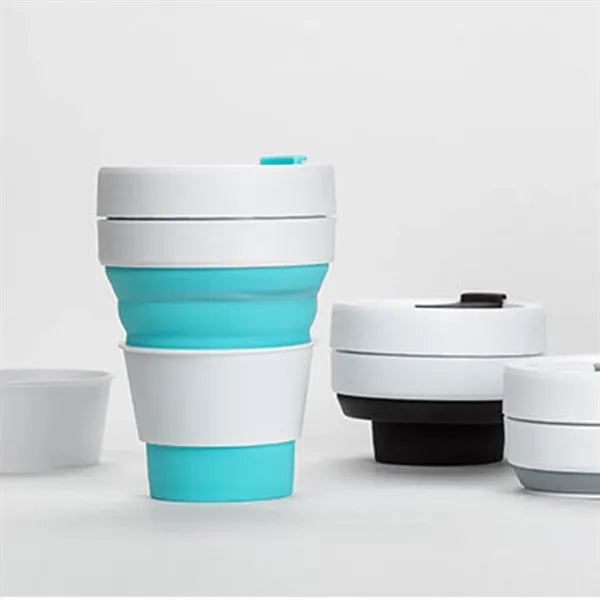 12oz Collapsible Silicone Coffee Cup Leakproof