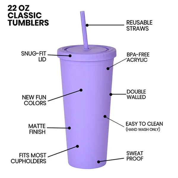 24oz Insulated CustomizableVibrant Pastel Tumblers