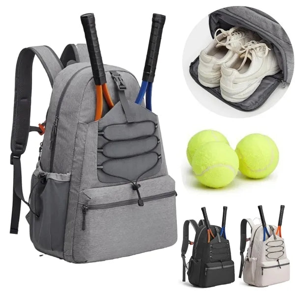 Large Tennis Pickleball Backpack Unisex Travel Court