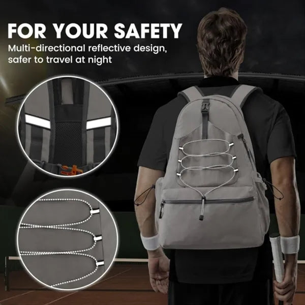 Large Tennis Pickleball Backpack Unisex Travel Court