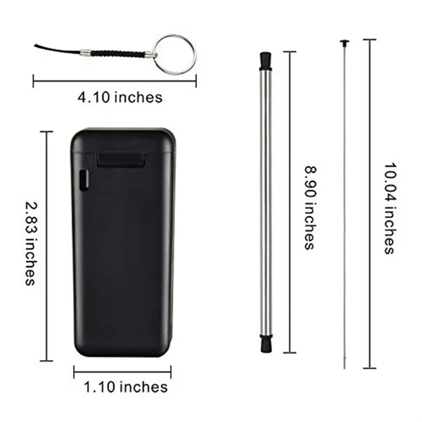 Collapsible Stainless Steel Straws Eco Friendly