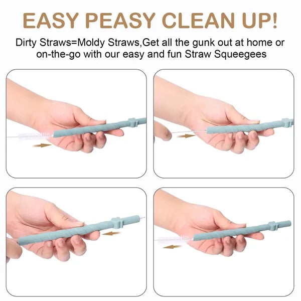 Colorful Food Grade Silicone Straws Set for Everyday Use