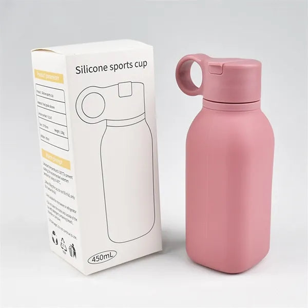 15oz Portable Silicone Water Bottle