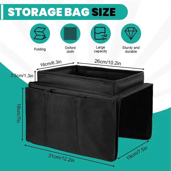 Durable Large Capacity Sofa Armrest Organizer Easy Access