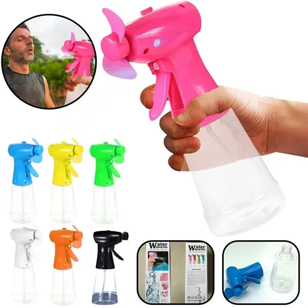 Portable Cooling Battery Fan Spray Bottle - Vibrant Color