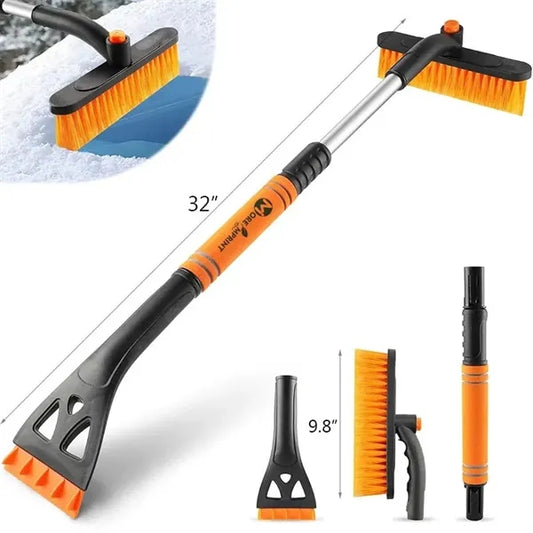Detachable Ice Scraper and Snow Brush with Extendable Handle