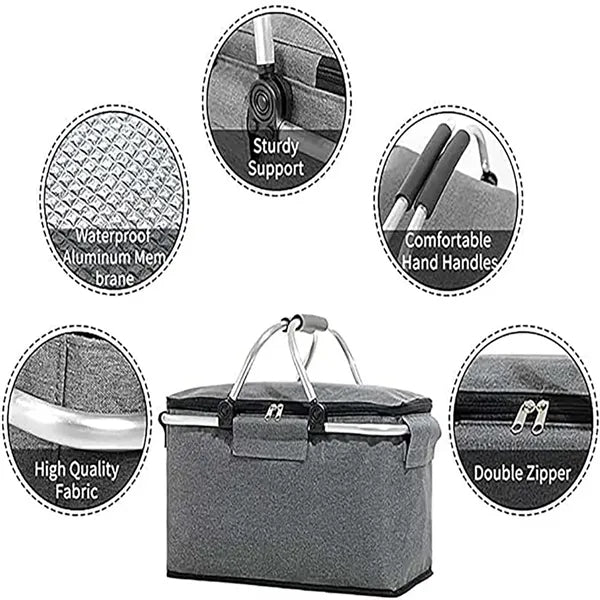 Insulated Foldable Picnic Travel Shopping Camping Bag