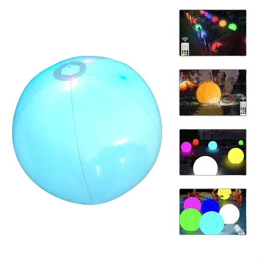 Glow Pool Toy Inflatable Led Light-up Beach Ball