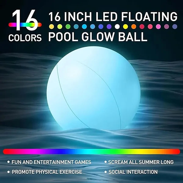 Glow Pool Toy Inflatable Led Light-up Beach Ball