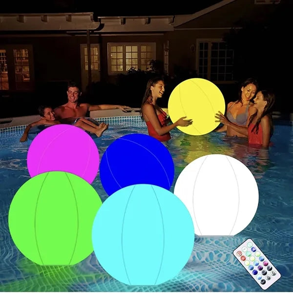 Glow Pool Toy Inflatable Led Light-up Beach Ball