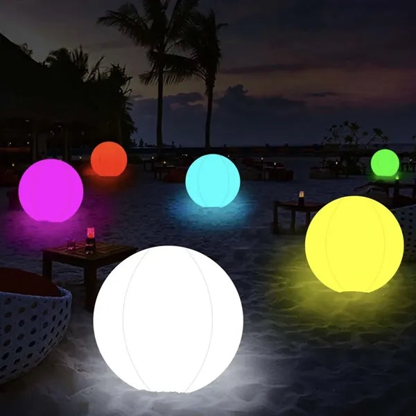Glow Pool Toy Inflatable Led Light-up Beach Ball