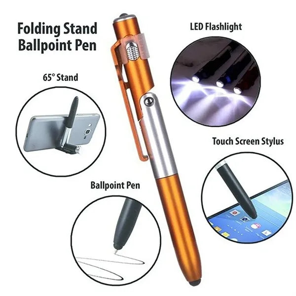 Tactical Folding LED Multi-function Capacitive Signature Pen