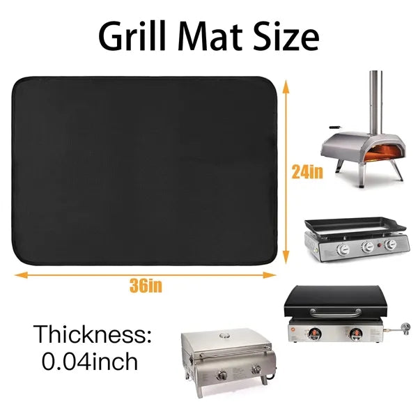 Double-Sided Anti-Oil Fireproof-Grill Mats For Outdoor