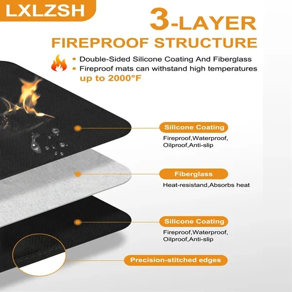 Double-Sided Anti-Oil Fireproof-Grill Mats For Outdoor