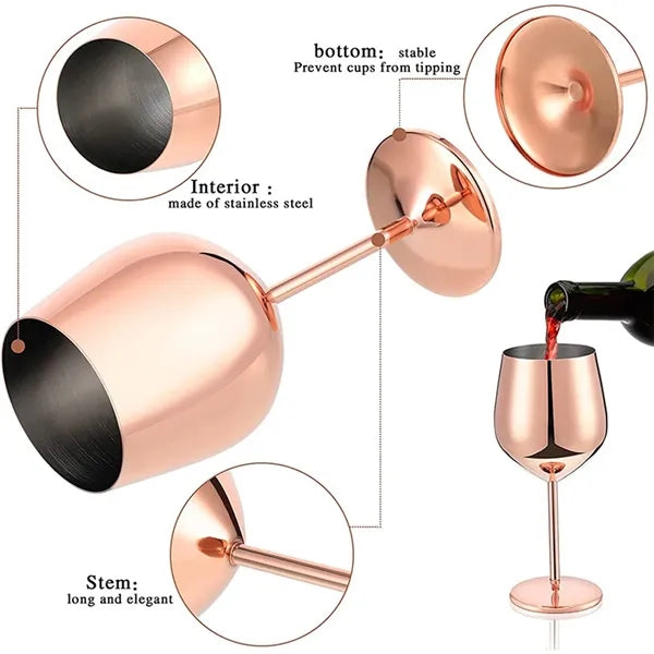 18oz stainless steel stem wine glass for party wedding