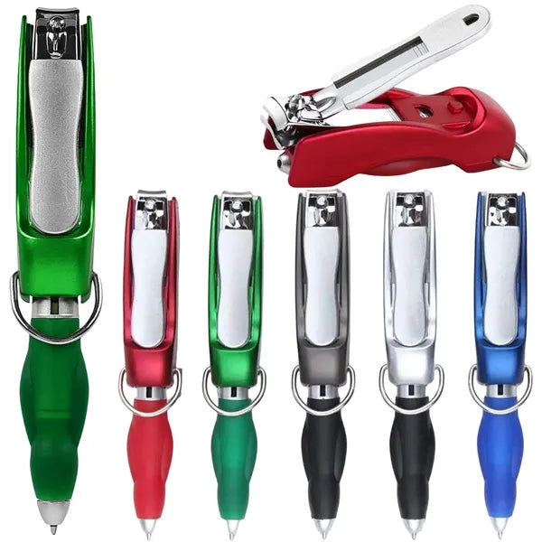 Mini Foldable Nail Clipper Ballpoint Pen