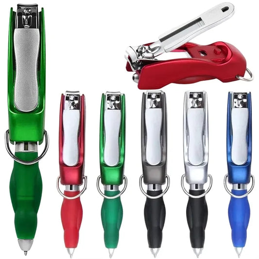 Mini Foldable Nail Clipper Ballpoint Pen
