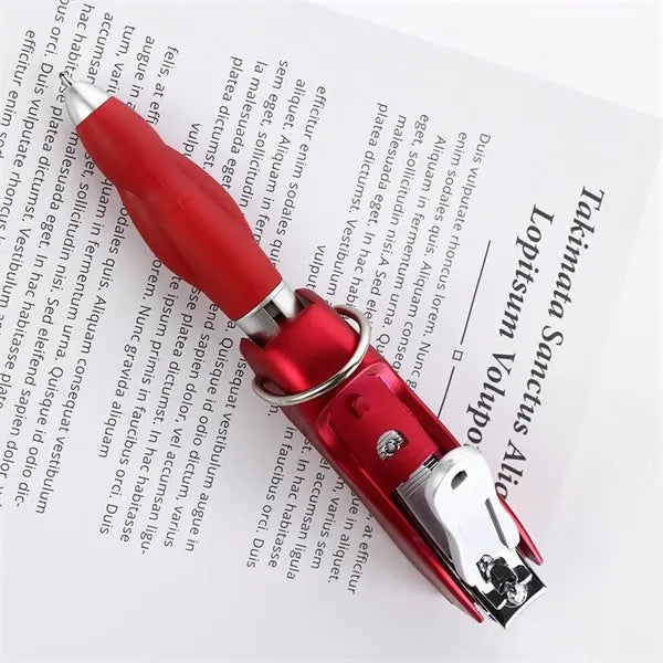 Mini Foldable Nail Clipper Ballpoint Pen