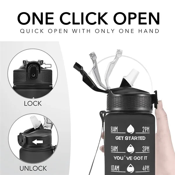 34oz Motivational Water Sport Bottle With Time Marker