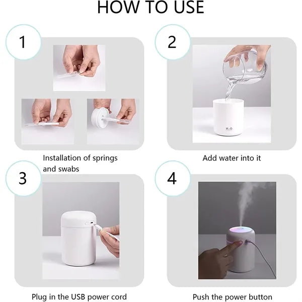 Portable Mini Mist Modes Humidifier with Colorful LED Night