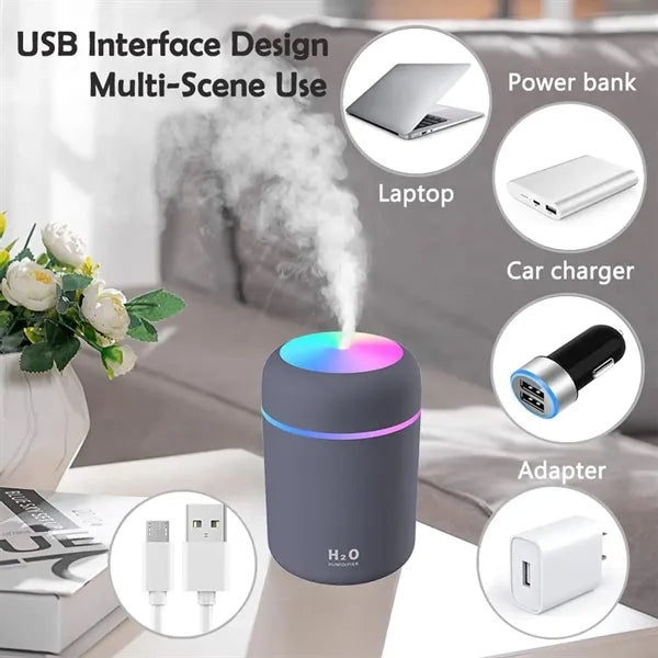 Portable Mini Mist Modes Humidifier with Colorful LED Night