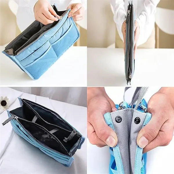 Multi-function Cosmetic Nylon 13 Pockets Bag