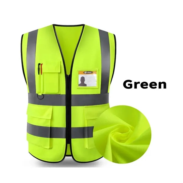 Knitted HiVis Work Vest Reflective Stripes and ID Pocket