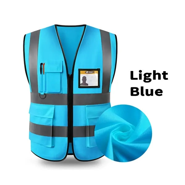 Knitted HiVis Work Vest Reflective Stripes and ID Pocket