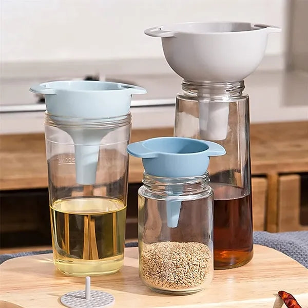 Stackable Plastic Funnel Set with Filter