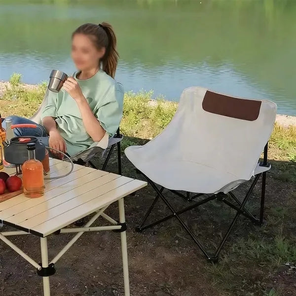 Portable folding camping chair oxford wide seat for outdoor
