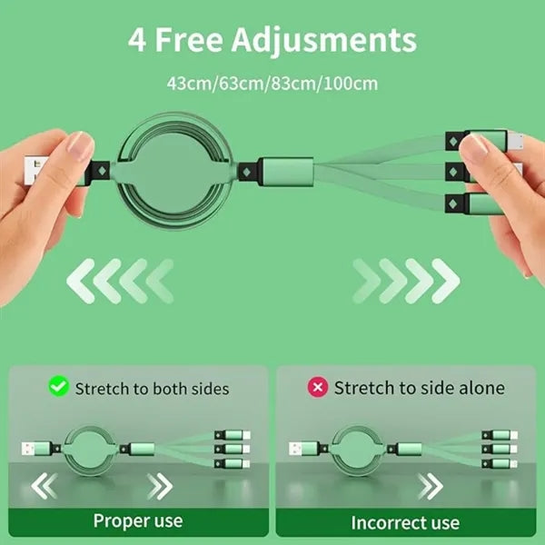 3-in-1 Retractable Multi Charging Cable