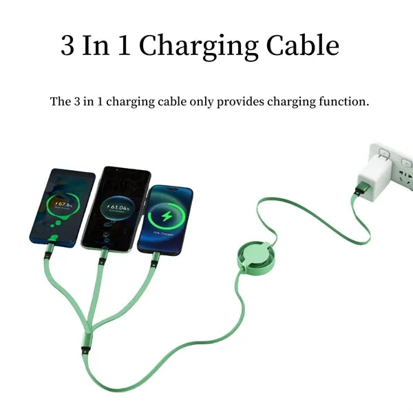 3-in-1 Retractable Multi Charging Cable