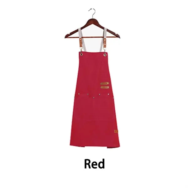 Chef Apron Adjustable Cross Back Large Pockets Waterproof