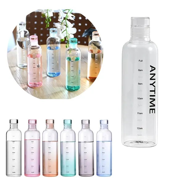17 Oz Time Scale Glass Water Bottle