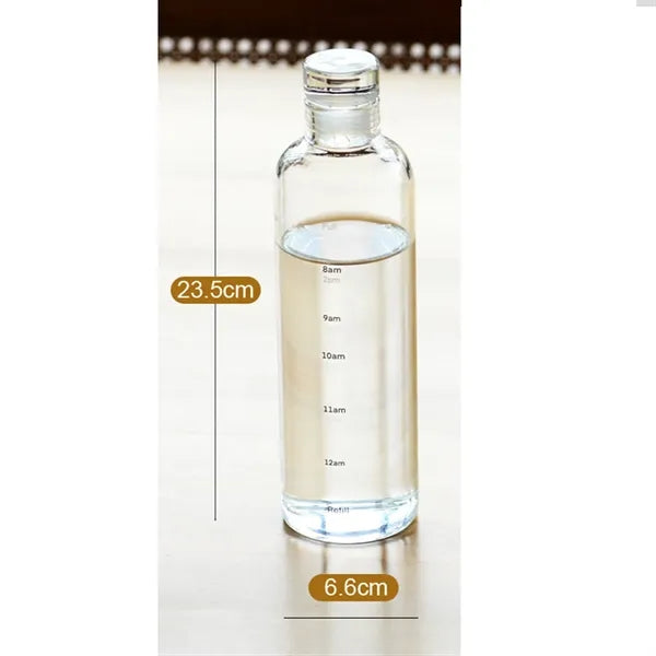 17 Oz Time Scale Glass Water Bottle