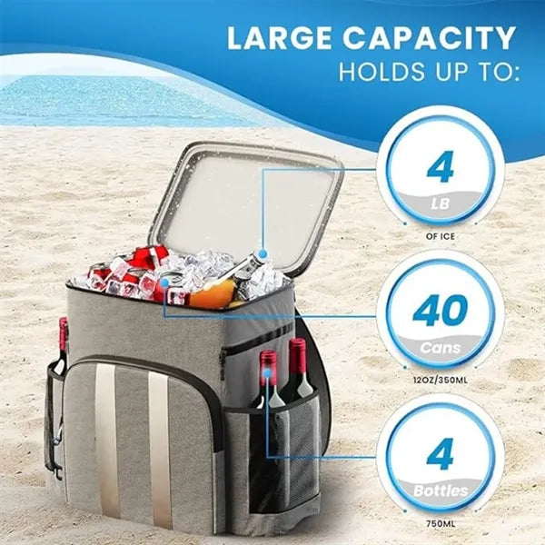 Large cooler backpack insulated waterproof for camping beach