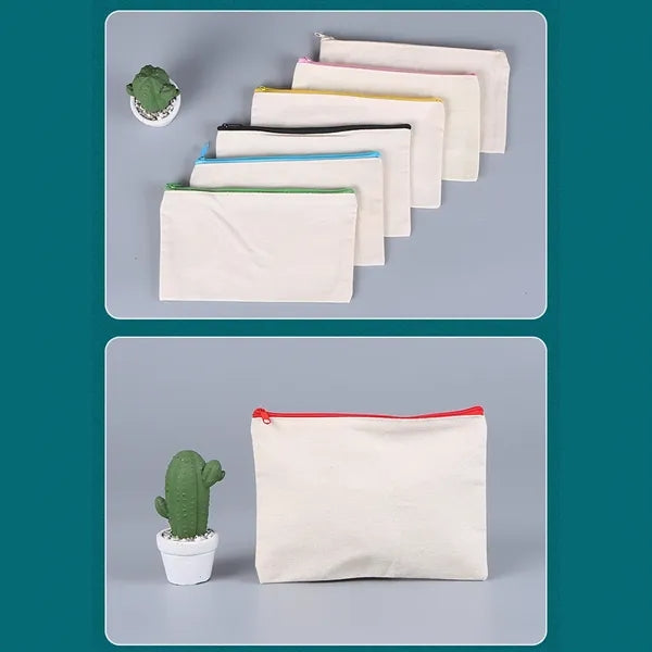 Multi-purpose Canvas Zipper Cosmetic Bag Pencil Case