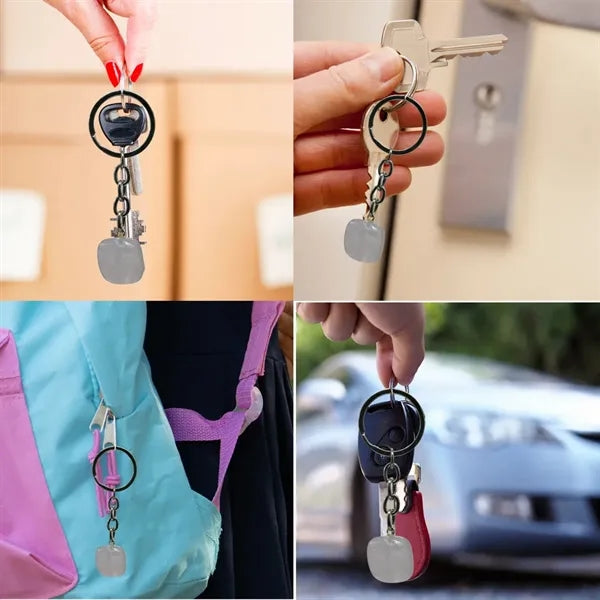 Natural Tumbled Crystal Stone Bead Keyring Chakra Keychain