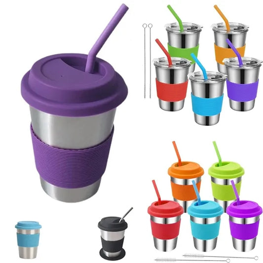 Stainless Steel Car Silicone Rainbow Cup With Holder