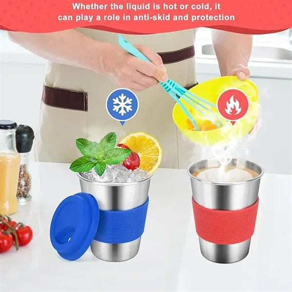 Stainless Steel Car Silicone Rainbow Cup With Holder
