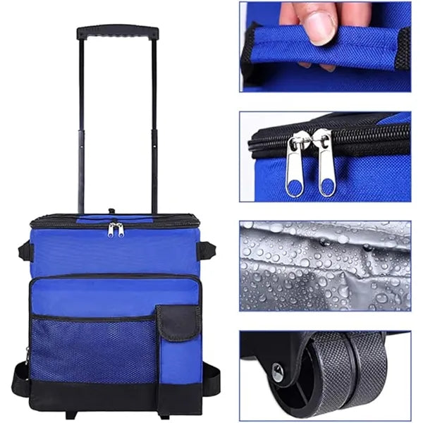 Removable Wheels Insulated Portable Foldable Cooler Bag