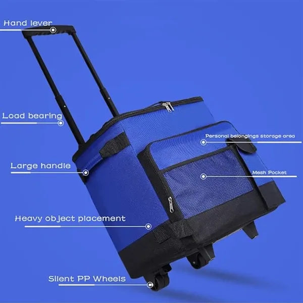 Removable Wheels Insulated Portable Foldable Cooler Bag