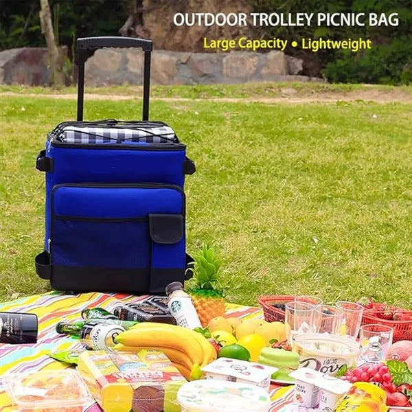 Removable Wheels Insulated Portable Foldable Cooler Bag