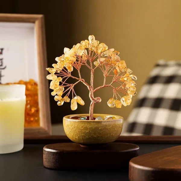 Crystal Tree of Life Chakra Healing Money Ceramic Base