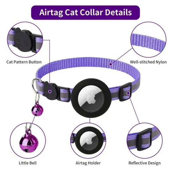 Reflective Breakaway Cat Collar Nylon Tracker-Ready Kitty