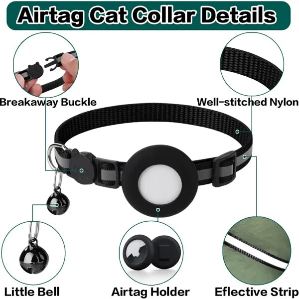 Reflective Breakaway Cat Collar Nylon Tracker-Ready Kitty