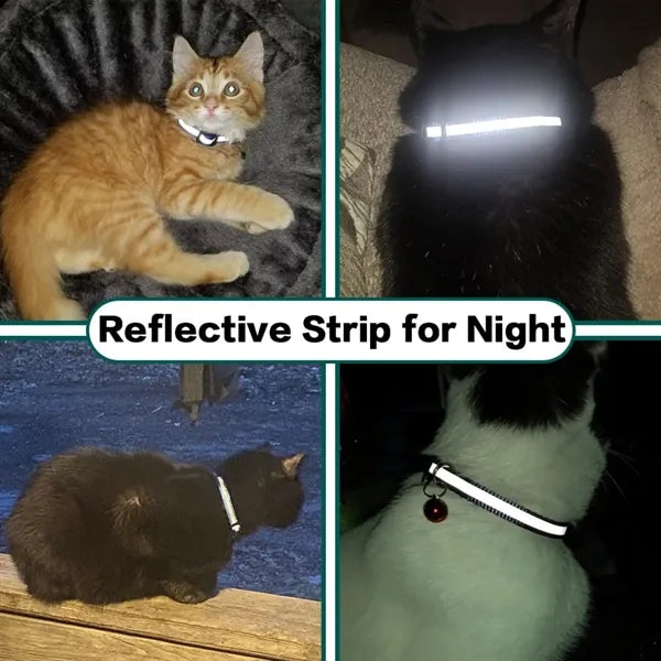 Reflective Breakaway Cat Collar Nylon Tracker-Ready Kitty