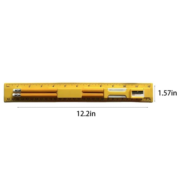 4 in 1 Stationery Set With Pencil Eraser Ruler Sharpener